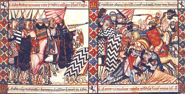 Bataille durant la Reconquista, Cantigas de Santa María, XIIIe siècle