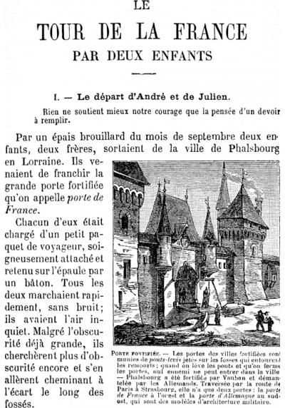 G. Bruno, Le Tour de la France par deux enfants, Paris : Librairie Classique Eugène Belin, 1930.