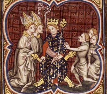 Louis II de Germanie et ses fils, représentés vers 1375-1380. BNF