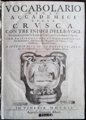 Vocabolario della Crusca, 1612